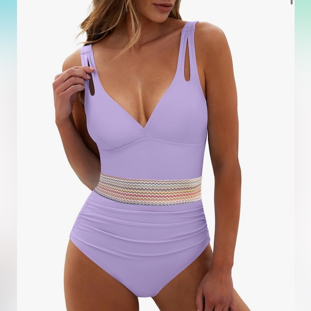 Elegant Lavender One-Piece Swimsuit